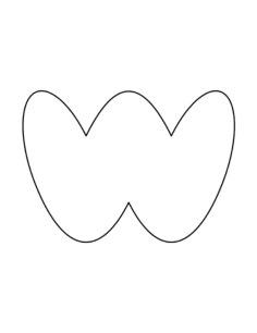 Lowercase Bubble Letter W Tracing Shape Pdf, Free Vectors File